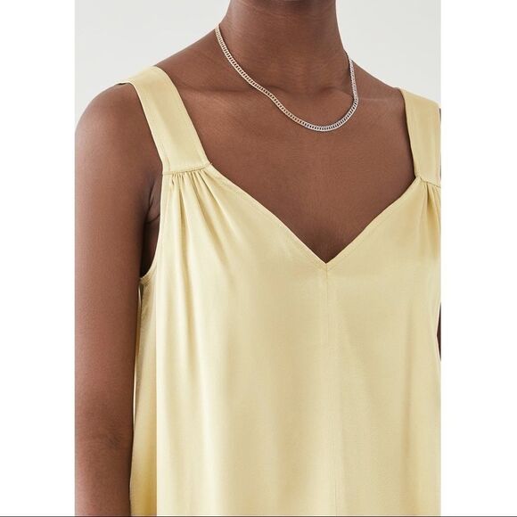 CLOSED Eden Top Charmeuse Tank Top 100% Viscose Chartreuse Green Yellow Medium - Picture 5 of 14